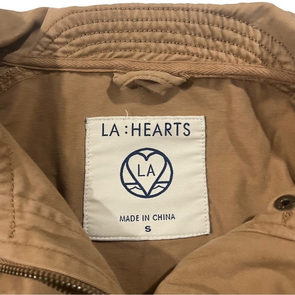 LA Hearts Khaki & Grey Contrast Long Sleeves Aztec Print Safari Jacket Sz Sm EUC - Picture 8 of 14